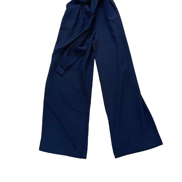 NY & Co. Navy Sleeveless Wide Leg Belted Jumpsuit / Pantsuit, Size 2 - Picture 4 of 15